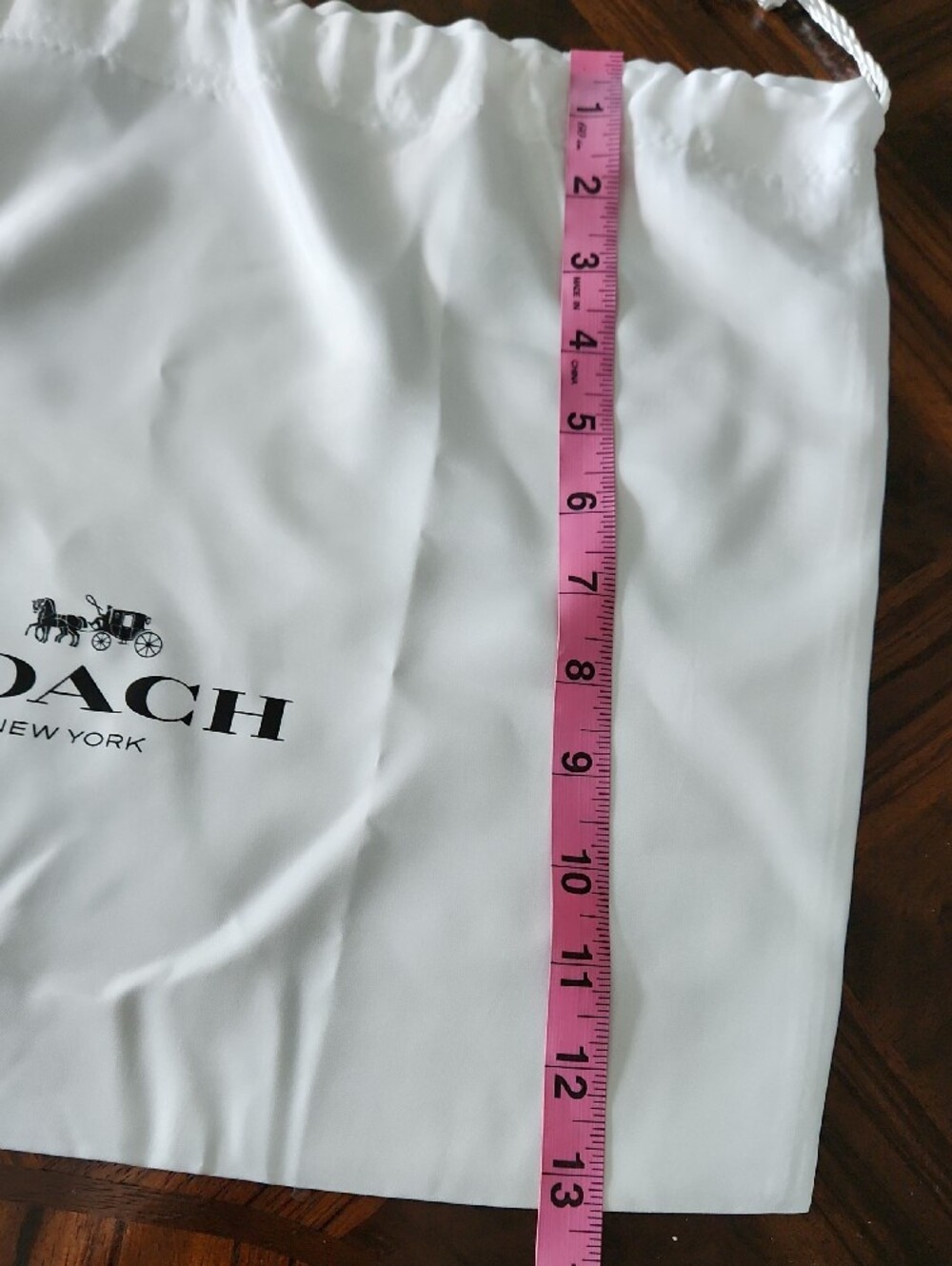 NEW Coach New York Dust Bag Satin White Drawstring Storage Stagecoach 16 x 13 - Picture 4 of 8